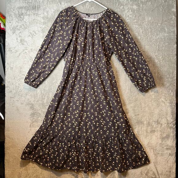 Rails Sal Midi Dress Romantic Floral Sz Large Cotton Blend Summer Casual - Picture 1 of 10